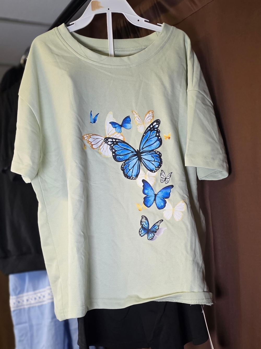 Light Green Butterfly Graphic Tee
